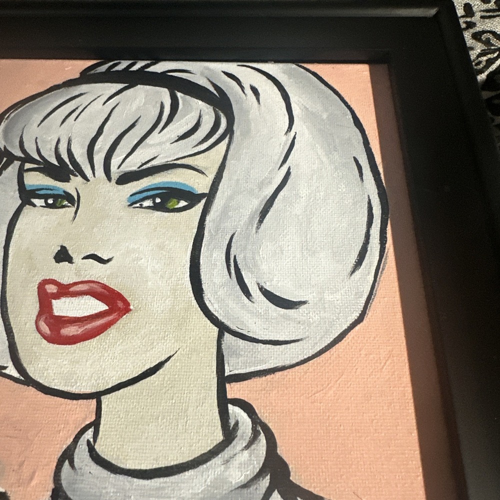 Original Chad Lenzi Art! Pretty In Pink  SignedFramed ! Comic Pop Art MCM! - Picture 5 of 11